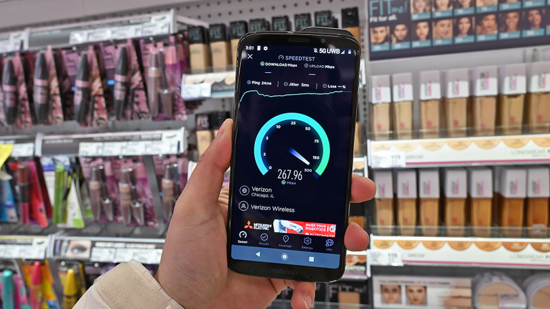 While I got data speeds upwards of 500 Mbps outside, when I went inside a Walgreens across the street from a 5G node speeds fell by half, and continued to drop even more as I moved further into the store.